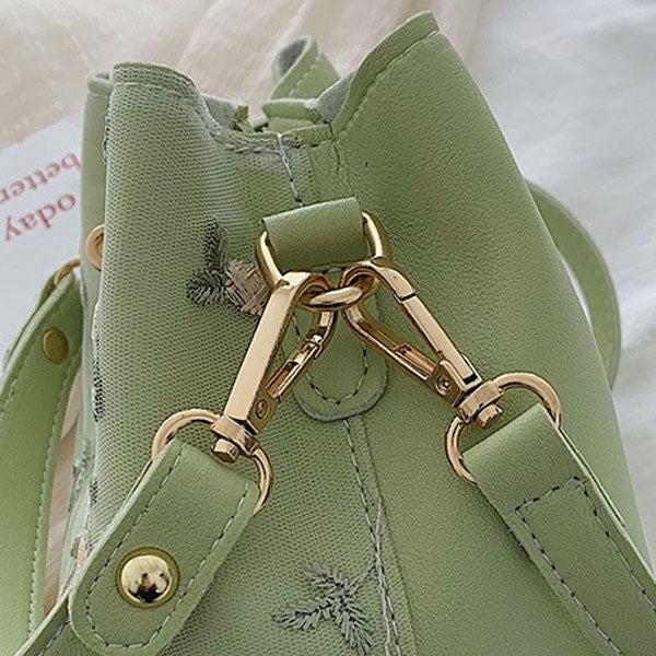 Rae Floral Embroidery Bucket Handbag - Image 10