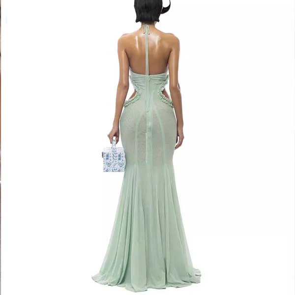 Rosie Sophistication Halter Mermaid Maxi Dress - Image 10
