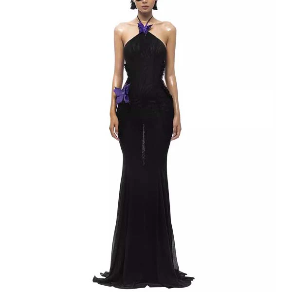 Rosie Sophistication Halter Mermaid Maxi Dress - Image 11