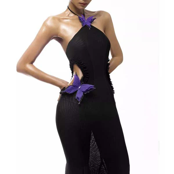 Rosie Sophistication Halter Mermaid Maxi Dress - Image 12