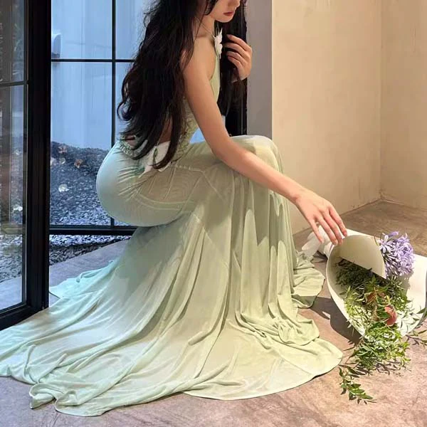 Rosie Sophistication Halter Mermaid Maxi Dress - Image 3