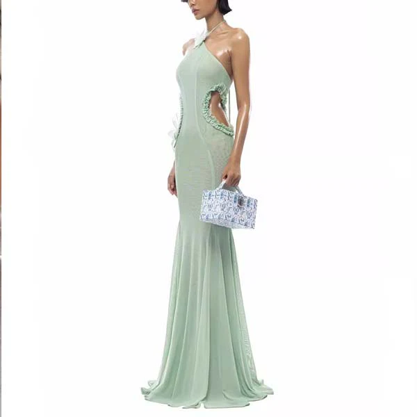 Rosie Sophistication Halter Mermaid Maxi Dress - Image 9