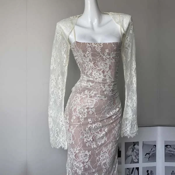 Ruby Elegance 2-Pc Full Lace Maxi Dress - Image 10