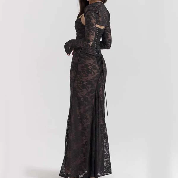 Ruby Elegance 2-Pc Full Lace Maxi Dress - Image 16