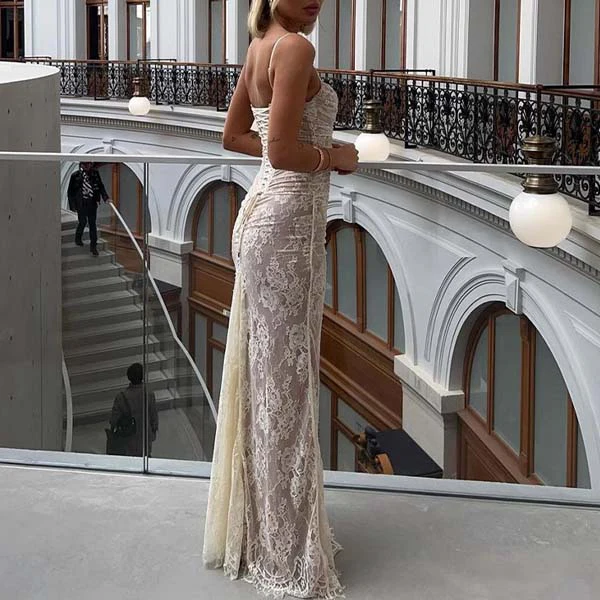 Ruby Elegance 2-Pc Full Lace Maxi Dress - Image 2