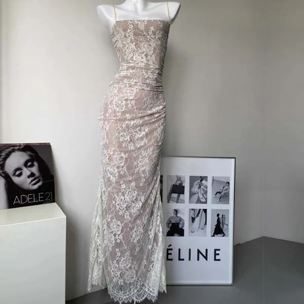Ruby Elegance 2-Pc Full Lace Maxi Dress - Image 8