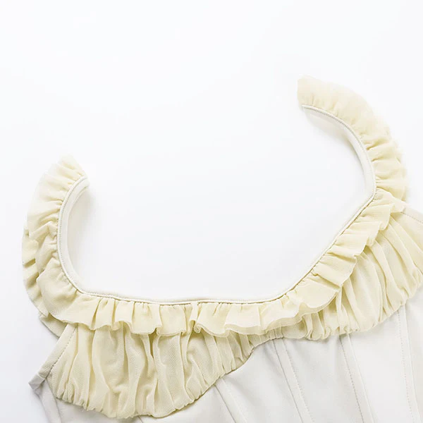 Sara Ruffles Trim Sleeveless Bodycon Top - Image 8