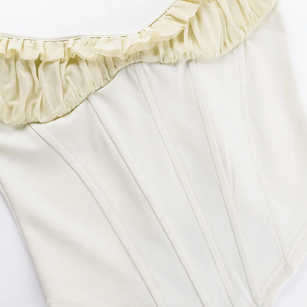 Sara Ruffles Trim Sleeveless Bodycon Top - Image 9