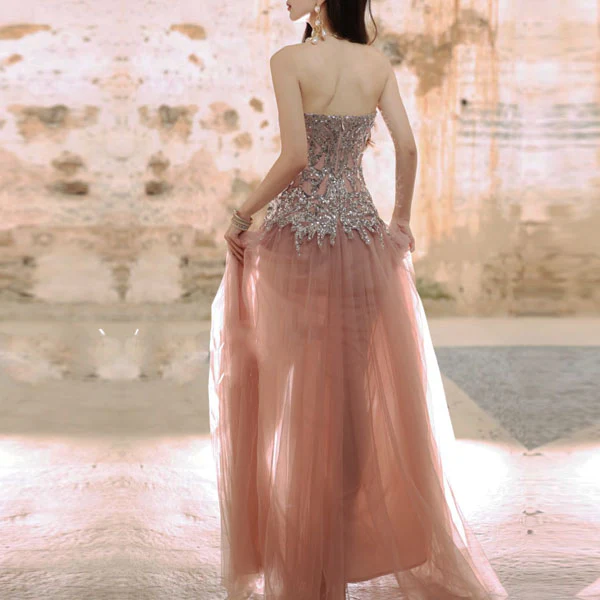 Selene Glow Blush Strapless Tulle Dress - Image 2