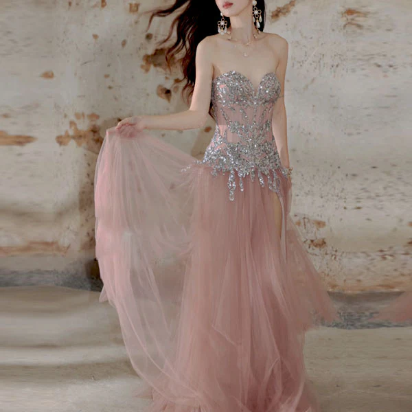 Selene Glow Blush Strapless Tulle Dress - Image 3