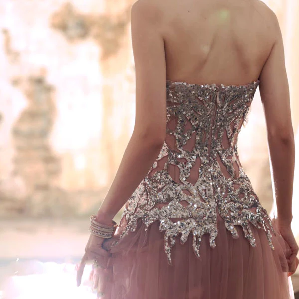 Selene Glow Blush Strapless Tulle Dress - Image 7