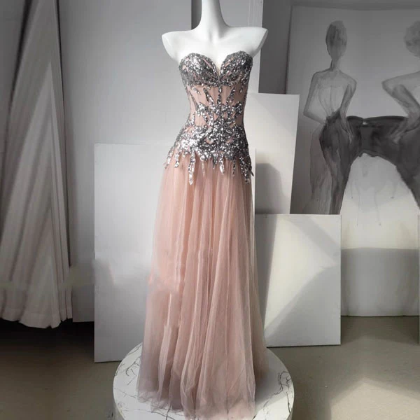 Selene Glow Blush Strapless Tulle Dress - Image 8