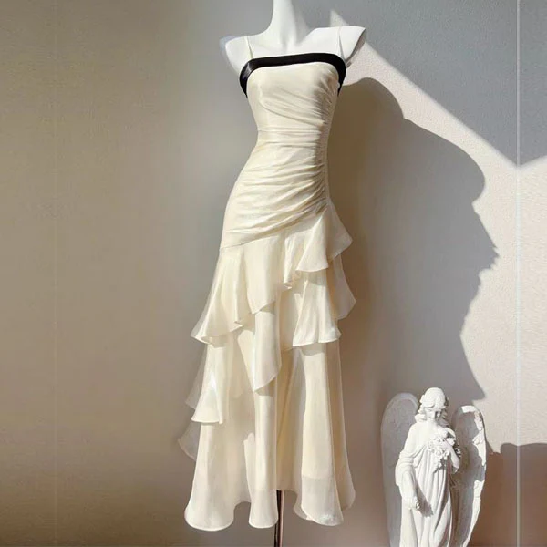 Serena Celestial Contrast Tiered Ruffles Maxi Dress - Image 9