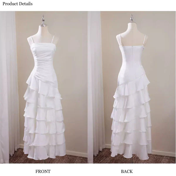 Serenelle Enchanting Pearl White Tiered Ruffles Maxi Dress - Image 9