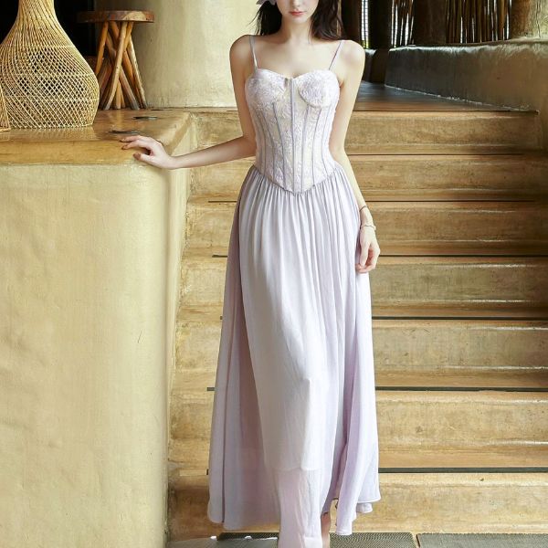Serina Lilac Whisper Romantic Lace Corset Dress - Image 3