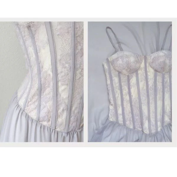 Serina Lilac Whisper Romantic Lace Corset Dress - Image 8