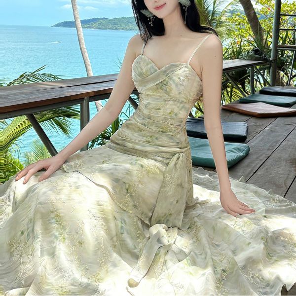Solene Ethereal Floral Ruched Layered Ruffles Dress - Image 6