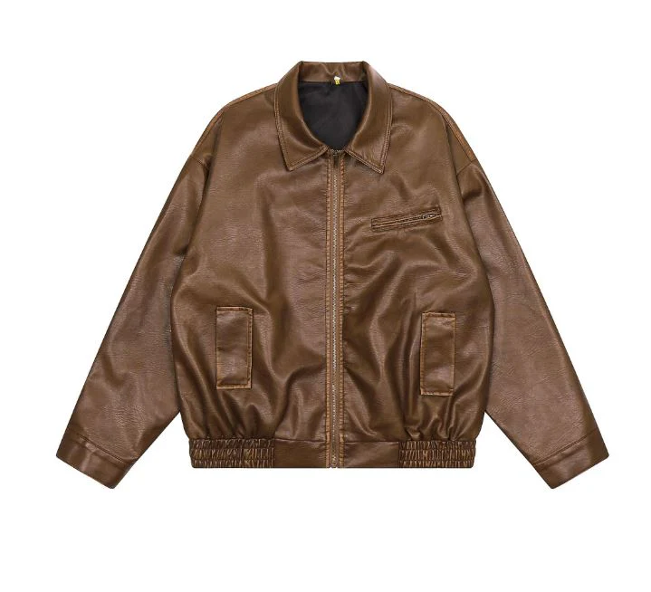 Sophia Zip Front Relax PU Leather Jacket - Image 13