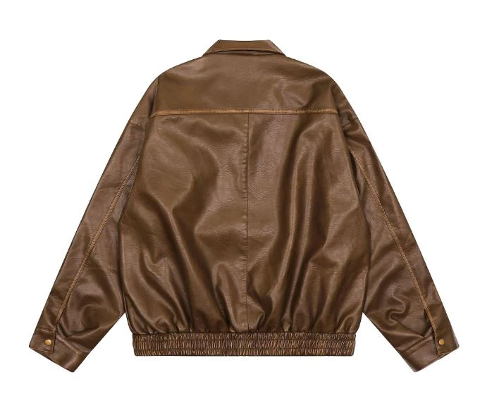 Sophia Zip Front Relax PU Leather Jacket - Image 14