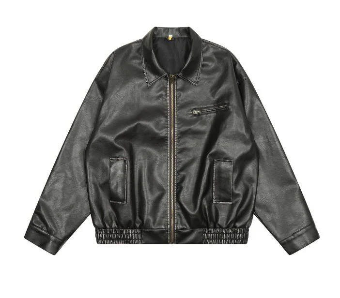 Sophia Zip Front Relax PU Leather Jacket - Image 5