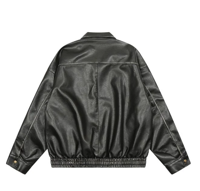 Sophia Zip Front Relax PU Leather Jacket - Image 6