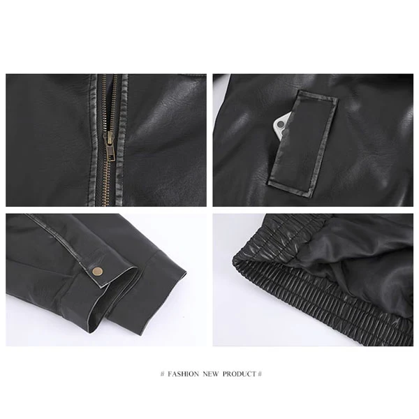 Sophia Zip Front Relax PU Leather Jacket - Image 7