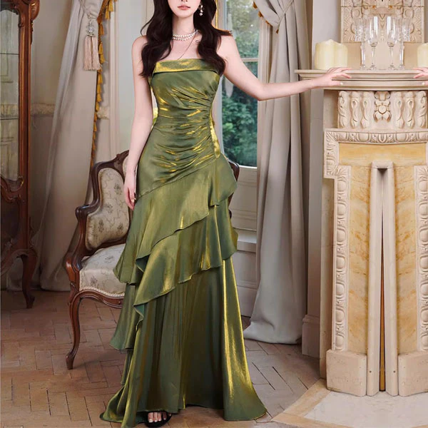 Sora Celestial Green Tiered Ruffles Maxi Dress - Image 4