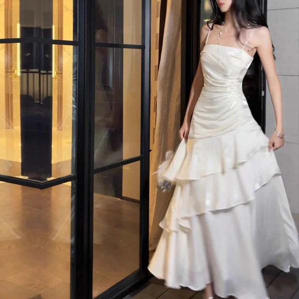 Sora Celestial Ivory Tiered Ruffles Maxi Dress - Image 3