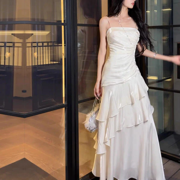 Sora Celestial Ivory Tiered Ruffles Maxi Dress - Image 4