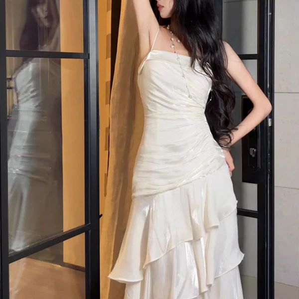 Sora Celestial Ivory Tiered Ruffles Maxi Dress - Image 5