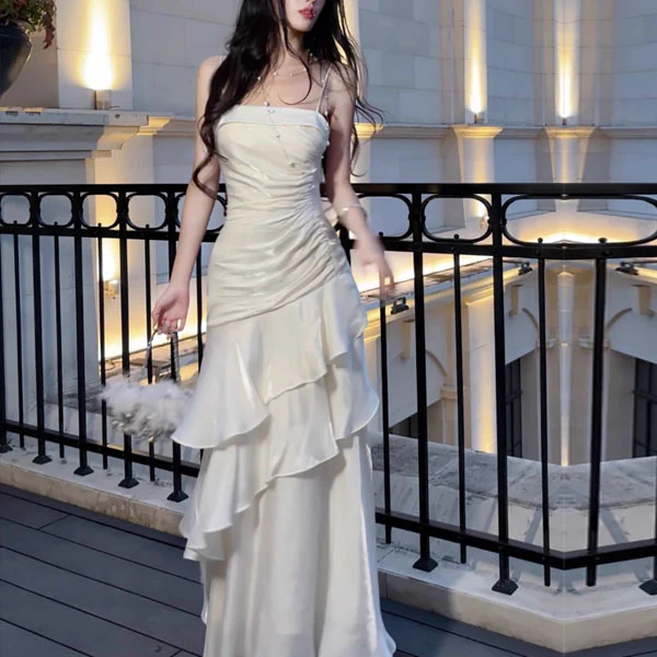 Sora Celestial Ivory Tiered Ruffles Maxi Dress - Image 7