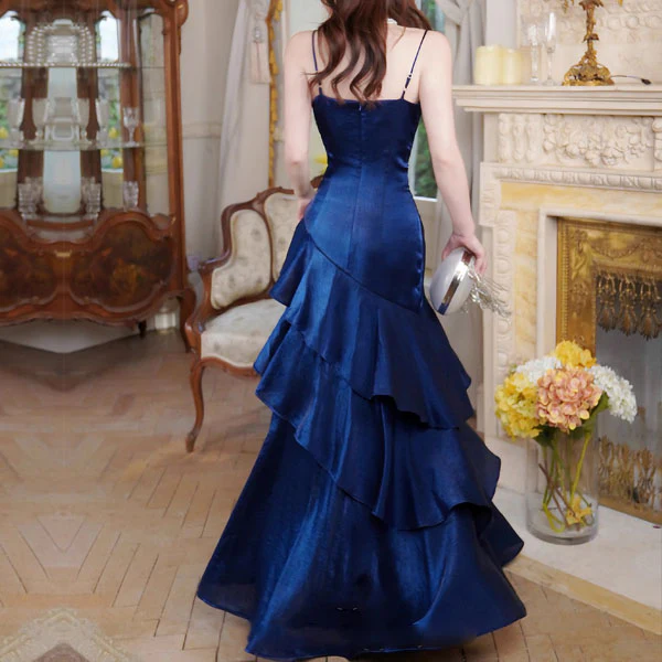 Sora Celestial Navy Tiered Ruffles Maxi Dress - Image 2