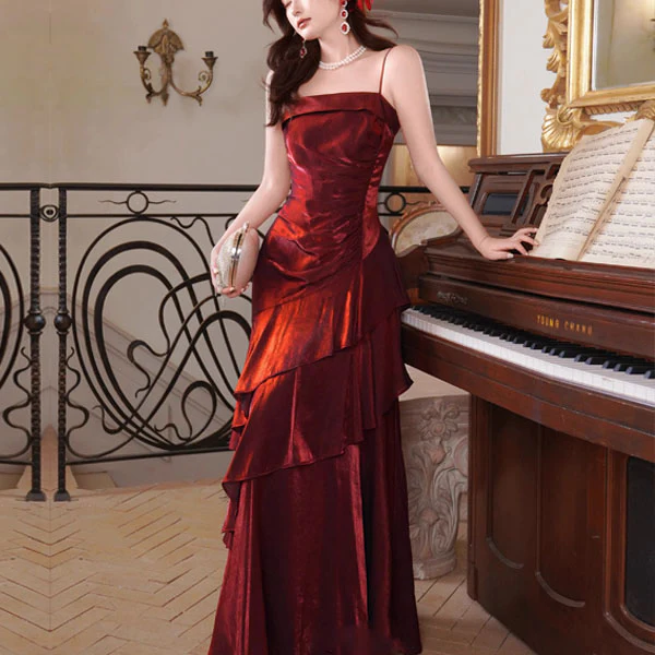 Sora Celestial Scarlet Tiered Ruffles Maxi Dress - Image 5