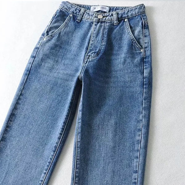 Tania High Rise Front Slit Straight Leg Denim Jeans - Image 7