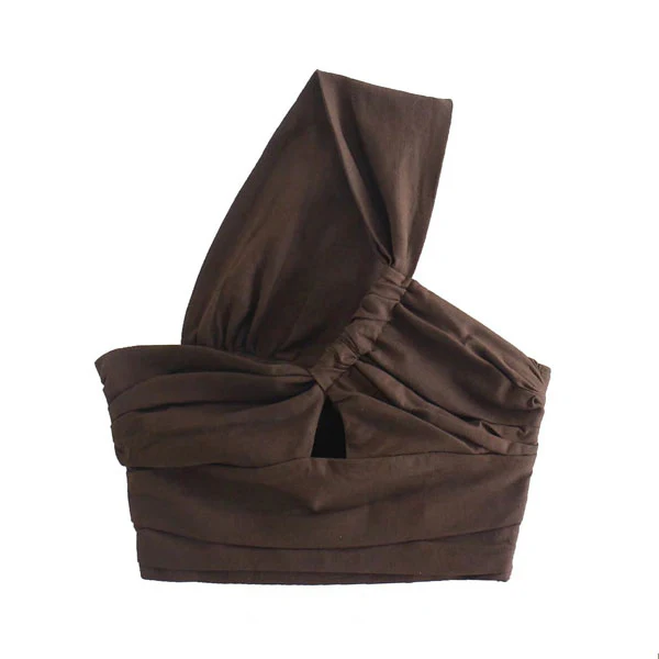 Tara One Shoulder Asymmetrical Crop Top - Image 5