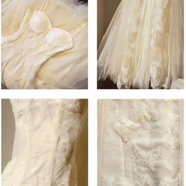 Theia Radiance Cream Lace Tulle Evening Dress - Image 10