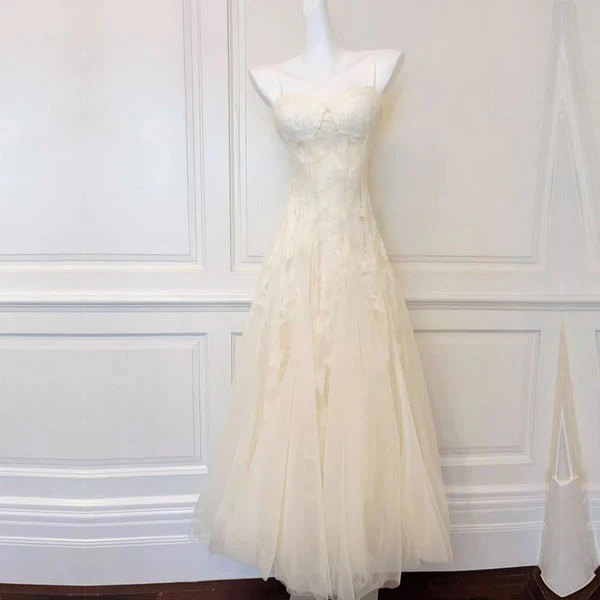 Theia Radiance Cream Lace Tulle Evening Dress - Image 7