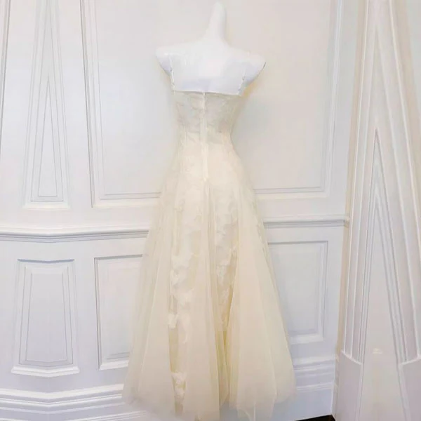 Theia Radiance Cream Lace Tulle Evening Dress - Image 8