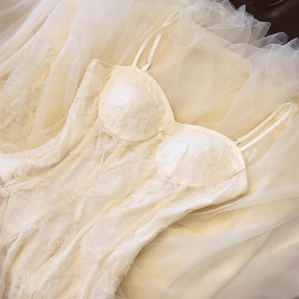 Theia Radiance Cream Lace Tulle Evening Dress - Image 9