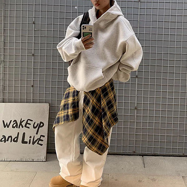 Val Light Grey Oversize Lounge Sweater Hoodie - Image 2