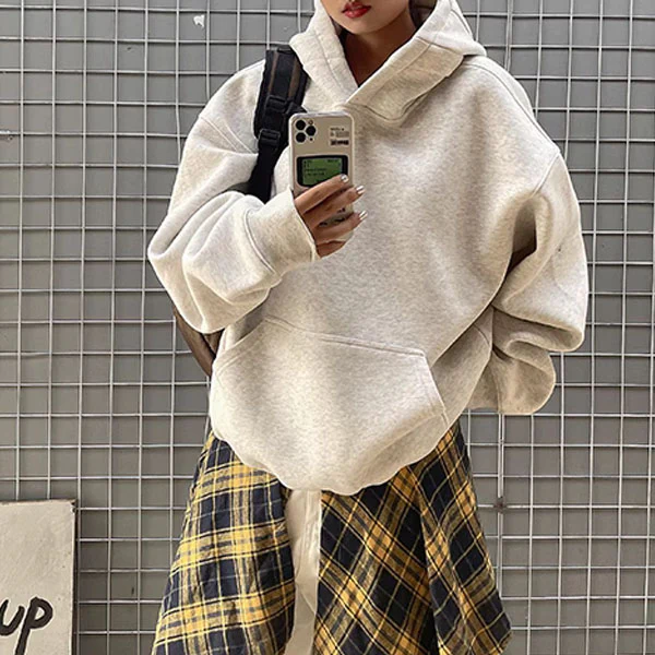 Val Light Grey Oversize Lounge Sweater Hoodie - Image 4
