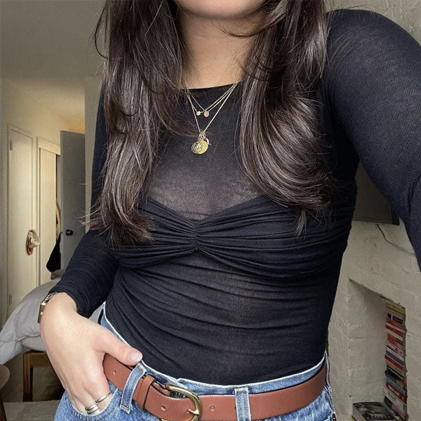 Valerie Mesh Long Sleeve Off Shoulder Top - Image 7