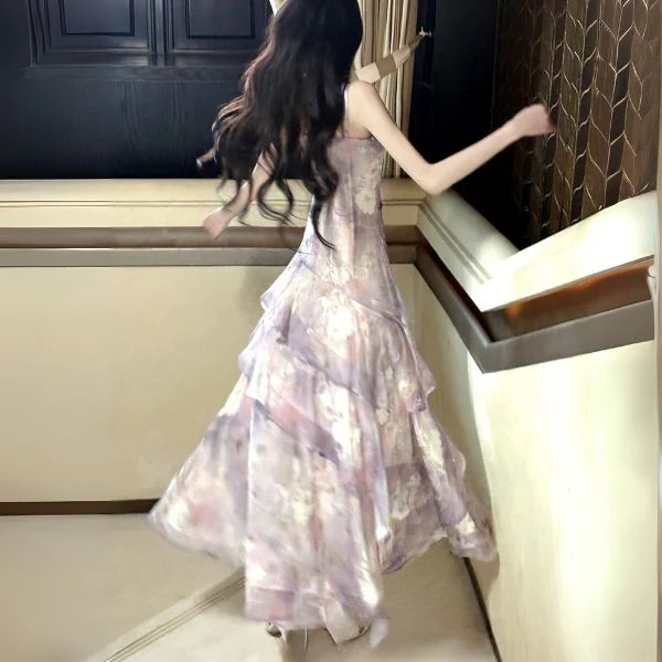 Viola Lavender Bloom Tiered Ruffles Dress - Image 2