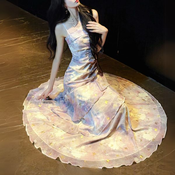Viola Lavender Bloom Tiered Ruffles Dress - Image 3