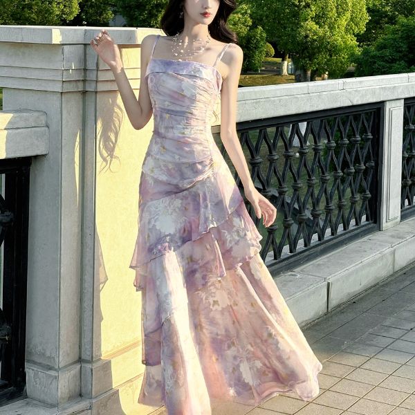 Viola Lavender Bloom Tiered Ruffles Dress - Image 4
