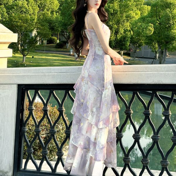 Viola Lavender Bloom Tiered Ruffles Dress - Image 5