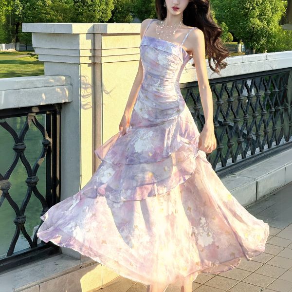 Viola Lavender Bloom Tiered Ruffles Dress - Image 6