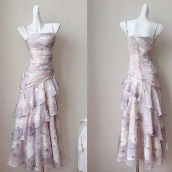 Viola Lavender Bloom Tiered Ruffles Dress - Image 7