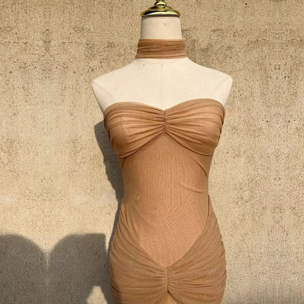 Yari Elegant Tube Shimmer Evening Dress - Image 11