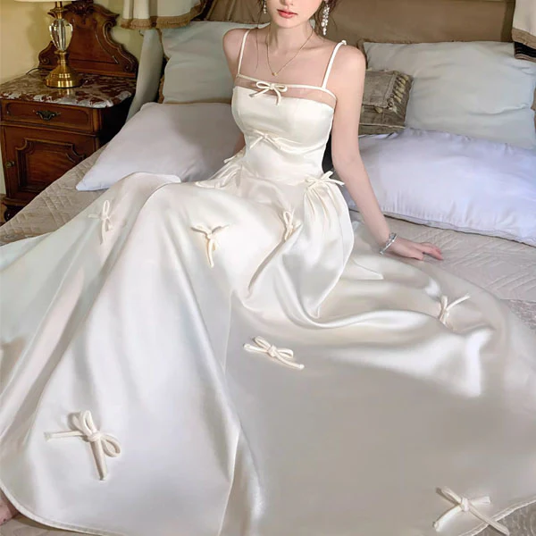 Yuri Romantic Ivory Delicate Bows Evening Dress - Image 2